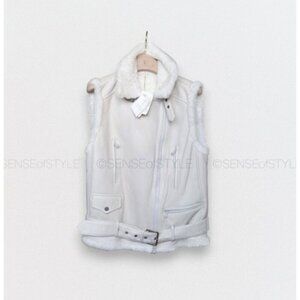 Brunello Cucinelli shearling Vest Jacket Top Moto  Fur Coat 40 S 2